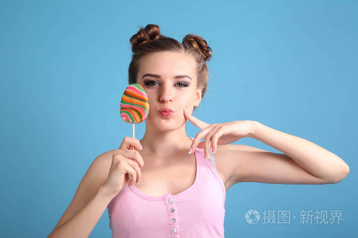 棒棒糖女孩_棒棒糖女孩卡通头像_不二棒棒糖女孩
